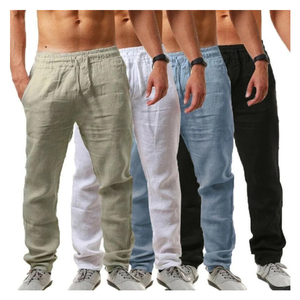 Pantaloni <span class=keywords><strong>di</strong></span> <span class=keywords><strong>lino</strong></span> <span class=keywords><strong>uomo</strong></span> Plus Size Shinesia <span class=keywords><strong>uomo</strong></span> tinta unita elasticizzati in vita regolari <span class=keywords><strong>abiti</strong></span> <span class=keywords><strong>da</strong></span> lavoro Casual pantaloni personalizzati - Product Image 6