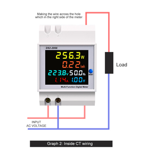 6in1 110V/220V/380V Din Rail <span class=keywords><strong>AC</strong></span> năng lượng điện tần số <span class=keywords><strong>Meter</strong></span> hoạt động kWh Điện áp 100A hiện tại Hệ số công suất mét - Product Image 4