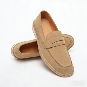 Chaussures plates en daim et cuir véritable pour hommes, élégantes, durables, à enfiler, décontractées, de créateur italien - Product Image 4