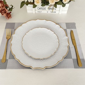 Platos de Presentación Redondos de Plástico Blanco Elegantes para Decoración de Mesa de Boda, Eventos y Fiestas - Product Image 2