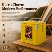 Glacière rétro en métal, glacière vintage, couleur personnalisée, refroidisseur de bière avec ouvre-bouteille pour bar, restaurant, fête en plein air