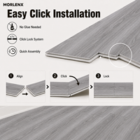 Plancher en vinyle SPC MORLENX gris argenté clair, résistant aux rayures, imperméable, système de clic, pour les intérieurs commerciaux