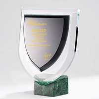 Nouvelle Plaque Personnalisée avec Logo, Trophée en Marbre, Récompense en Verre, Excellent Honneur, Reconnaissance, Base de Plaque en Cristal