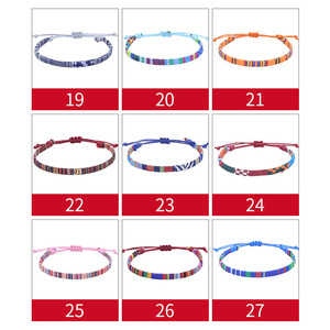Pulsera <span class=keywords><strong>tejida</strong></span> estilo Nepal para mujer, <span class=keywords><strong>tobillera</strong></span> de cuerda trenzada de algodón multicolor hecha a mano ajustable - Product Image 5