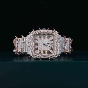 Reloj de Lujo con Diamantes Incrustados, de Acero Inoxidable, Resistente al Agua, con Movimiento de Cuarzo, para Hombre, de Uso Tradicional, para Exportación - Product Image 1