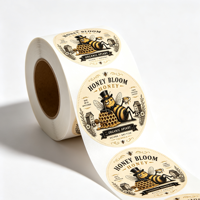Étiquette ronde personnalisée en vinyle PVC adhésif, papier synthétique imperméable, imprimée sur rouleau, pour logo de marque et emballage