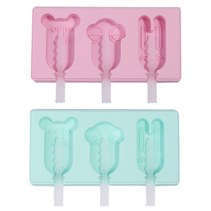 Homesun 4 cavités moule à crème glacée en Silicone moules à Popsicle réutilisables bricolage fait maison mignon dessin animé fruits crème glacée Popsicle Maker moule - Product Image 3