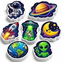 Autocollants personnalisés découpés sur mesure avec logo, motif Aventure spatiale, adhésifs résistants au lave-vaisselle pour étui de guitare et glacière