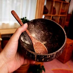 Dekorative Boho-Kokosnuss-Schüsseln, handgefertigte Kugel- und Würfel-Kerzenbehälter mit Deckel für Teig und Aufbewahrung - Product Image 5