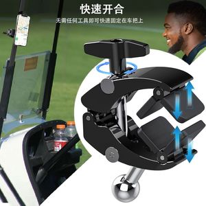 Soporte magnético universal para teléfono, para carrito de golf, patinete eléctrico, bicicleta, abrazadera de tubo redonda/cuadrada, soporte de montaje, negro - Product Image 2