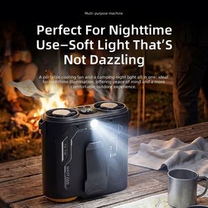 Dual Air Duct With Lighting Portable Lightweight Cooling <b>Fan</b> for Travel Outdoor Home Construction Site - Product Image 5