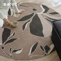 BACKTO Home Furnishing Neuer Gewebter Teppich im Chinesischen Stil, Südostasiatischer Runder Moderner Woll-Ananas-Schlaufen-Teppich mit Orientalischem Vintage-Druck