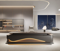 Design Luxe Léger Mobilier de Bureau Table Exécutive E1 en Bois de Haute Qualité pour PDG avec Prise Intégrée pour Bâtiments de Bureaux