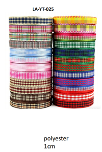 Assortiment de rubans à carreaux en polyester pour emballage de boîtes cadeaux, vente en gros d'usine, 100 yards par rouleau - Product Image 2