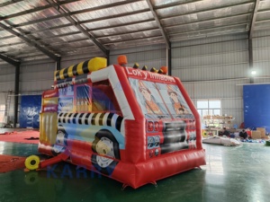 <span class=keywords><strong>Castillo</strong></span> Inflable con Tobogán y Brincolín con Diseño de Camión de Bomberos para Fiestas Infantiles, Certificado CE, en Venta - Product Image 2