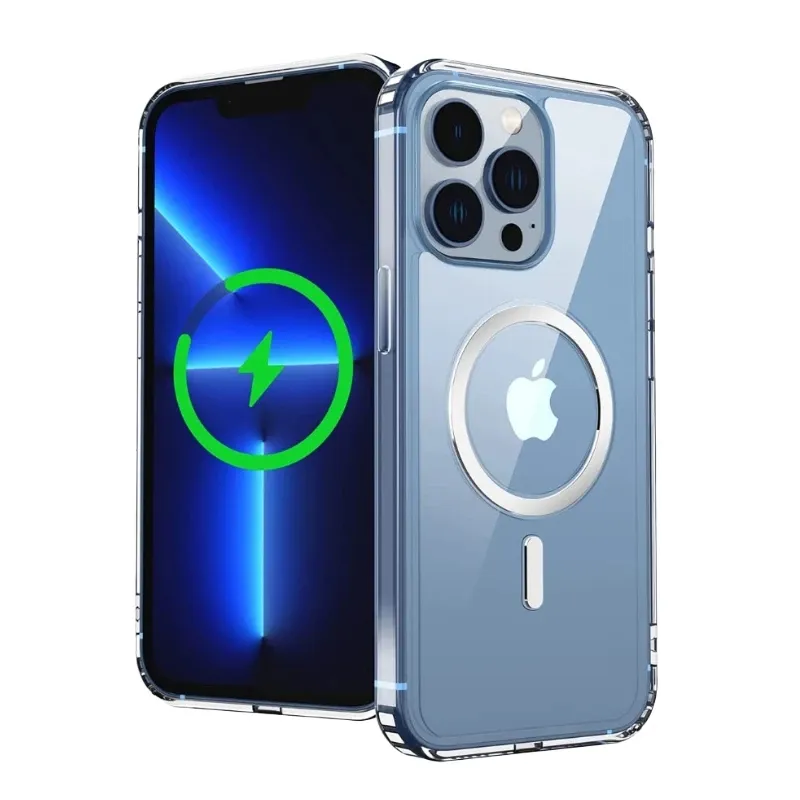 Original Quality Magnetic Magsafes Wireless Charging Transparent Clear PC Shockproof Phone Case For iPhone 11 12 13 14 Pro Max