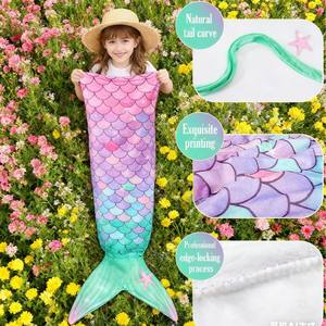 Vente en gros usine : Magnifique <span class=keywords><strong>couverture</strong></span> en flanelle, <span class=keywords><strong>couverture</strong></span> sirène pour fille et adolescente, douce et réconfortante, toutes saisons, sac de couchage <span class=keywords><strong>Petite</strong></span> Sirène - Product Image 2