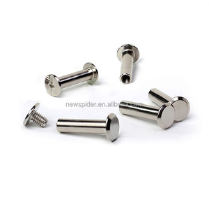 Tag Kulit Kepala Rata Berbahan Nikel Perak dengan Ujung Miring, Paku Kulit, Sekrup Chicago untuk Sabuk dan Tas Tangan - Product Image 1