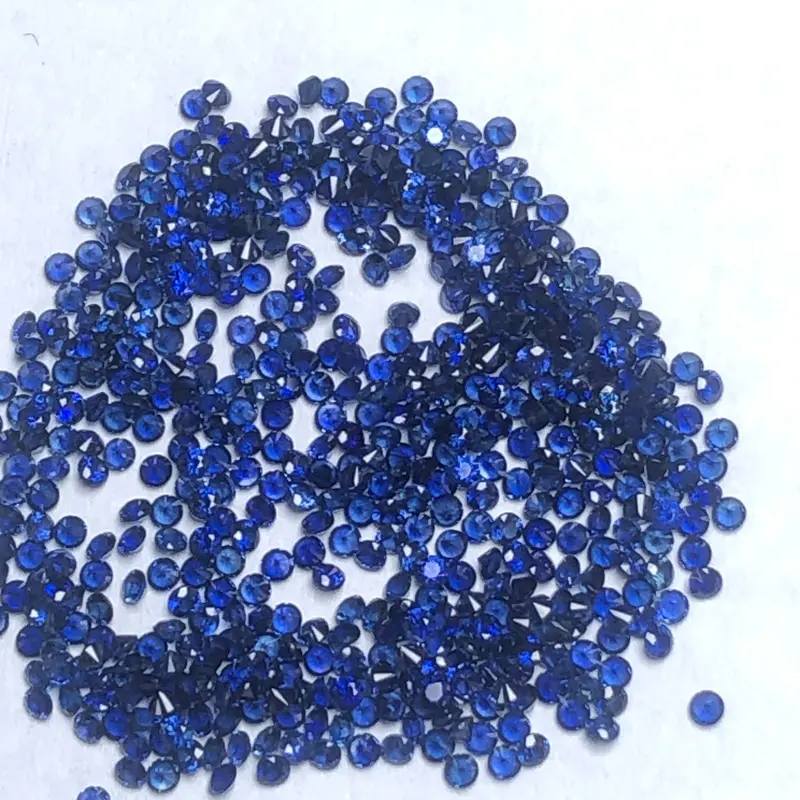 Gemma sfusa taglio rotondo brillante 0.8mm ~ 2mm taglio diamante per fare gioielli zaffiro blu naturale