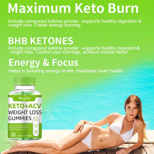 Gomitas Keto ACV para Adultos, Suplemento para el Control de Peso Femenino, Garcinia Cambogia Vegana OEM, Salud Digestiva - Product Image 6