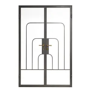 定制钢法式门铁双钢化玻璃门钢前法式门