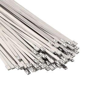 100 adet SS304 4.6*200mm top kilit çevre dostu paslanmaz çelik kablo bağı 200mm uzunluk 4.8mm genişlik kendinden kilitleme Zip kravat - Product Image 1