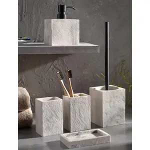 Set aksesori kamar mandi, Nordic bergaya Hotel Polyresin dekorasi rumah pemasok Tiongkok Modern Resin kamar mandi