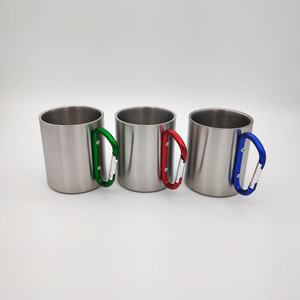 Mug pliable pour café avec poignée et couvercle, en acier inoxydable à double paroi isolé sous vide, 200ml-400ml, idéal pour le camping - Product Image 1