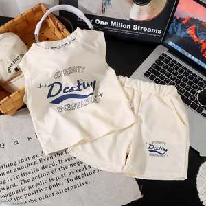 Conjunto de Dos Piezas de Verano Informal para Niños, Chaleco Sin Mangas y Pantalones Cortos, Gran Venta - Product Image 3