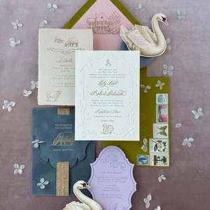 Juego Completo de Invitaciones de Boda al por Mayor, Estilo Personalizado, Color, Cartulina, Impresión Tipográfica, Grabado en Relieve para Empresas de Eventos - Product Image 5