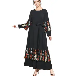 Pakistani embroidered dresses lace contrast colors 2022 new style muslim dress