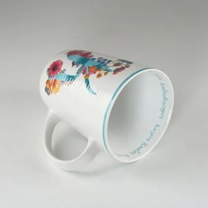Tazas de porcelana de cerámica a rayas con relieve, tazas de gran capacidad con letras en inglés, regalos de promoción - Product Image 4