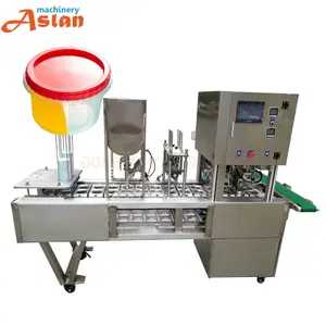 Juice Water Milk Paper Cup Filling Sealing Machine With Foil Cover Liquid Cup Filler Sealer Packer Device