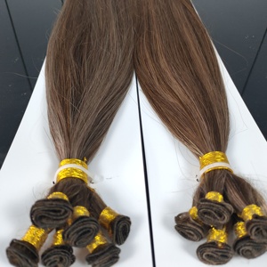 โรงงานจีน ผมแท้ 100% ผมรัสเซีย 10-30 นิ้ว ต่อผมแบบเย็บมือ เส้นผมตรงนุ่ม ปลายหนา ไม่หลุดร่วง - Product Image 5