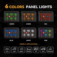 Panel de Interruptores de 6 Canales con Retroiluminación Multicolor, Caja de Control de 12V/24V para Accesorios de Iluminación Todoterreno, Barra de Luz LED de Trabajo, UTV, Camioneta, Barco