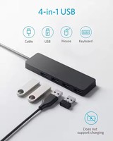 Hub USB 3.0 à 4 ports, concentrateur USB de données ultra-mince avec câble étendu de 2 pieds pour MacBook, Surface Pro, XPS, PC, clé USB, disque dur mobile