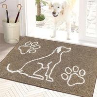 Tapis d'entrée personnalisé Tapis d'intérieur absorbant antidérapant pour trappeur de boue Tapis de porte lavable à profil bas pour chien