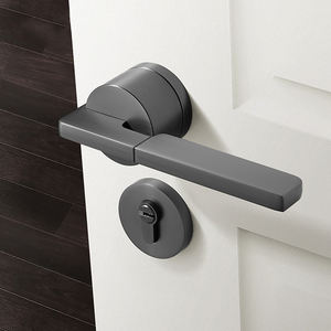 Alliage <span class=keywords><strong>de</strong></span> zinc noir mat intérieur levier avant poignée <span class=keywords><strong>de</strong></span> <span class=keywords><strong>porte</strong></span> en laiton cylindre accessoires poignée <span class=keywords><strong>de</strong></span> <span class=keywords><strong>porte</strong></span> Rosette serrure ensemble pour <span class=keywords><strong>porte</strong></span> en bois - Product Image 4