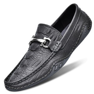 Nuevos Zapatos Casuales de Cuero Genuino Min Ke para Hombre, Mocasines de Marca de Lujo, Transpirables, Antideslizantes, Ligeros, Negros - Product Image 1