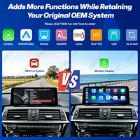 Pantalla Multimedia Inalámbrica CarPlay y Android Auto con Pantalla Táctil HD de 10.25 Pulgadas Compatible con las Series 1 y 2 F20 F21 F22 F23 2013-2015 con NBT