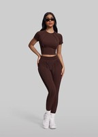 Ensemble de 7 pièces respirant, léger et à séchage rapide en Spandex/Nylon : Veste zippée, Haut court à manches longues, Brassière, Legging Capri pour le sport, la gym et le yoga