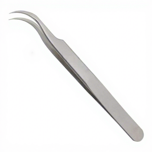 Pince à épiler courbée pour extensions de cils, en acier inoxydable, durable, pointe de précision lisse, 10 mm, outil professionnel pour cils, usage en salon - Product Image 1