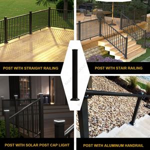 Poste de barandilla de aluminio resistente 3x3 Poste de valla de aluminio Poste de barandilla de porche para barandilla de aluminio de 36'' - Product Image 6