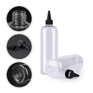 3oz 4oz 5oz 8oz 12oz clear PET Plastic Twist Top Cap <b>Squeeze</b> Applicator Hair Oil <b>Bottle</b> with Customize - Product Image 3