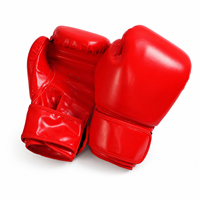 Gants de boxe en cuir PU souple rouge pour enfants, fermeture auto-agrippante, sangle de poignet réglable, pour entraînement et sparring, couleur personnalisable, OEM