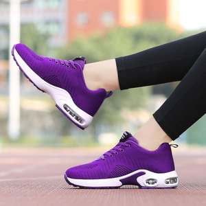 Chaussures décontractées pour femmes, baskets respirantes en maille légère, noires, blanches, violettes, pour la marche et la course à pied. - Product Image 4