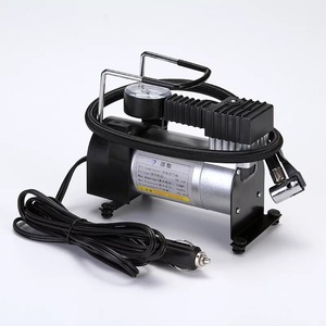 Tire Compressor Single Cylinder 12V DC Portable Air Pump With Analog Gauge For <b>Car</b> Tire <b>Inflation</b> - Product Image 1