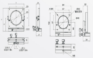 Giá đỡ ống kính ngàm quang dịch 2D tùy chỉnh LDTTFxx-1ZT chính xác Điều chỉnh 2 trục cho thí nghiệm Ngàm quang chính xác - Product Image 2