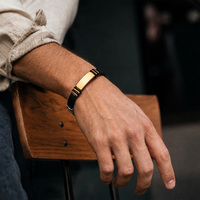 Bracelet en silicone et acier inoxydable multi-couleurs gravable, style simple et tendance pour le bureau/carrière, vente en gros
