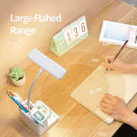 Lampe de bureau LED tactile avec porte-stylo, lampe de lecture pour enfants, lampe de table alimentée par USB, veilleuse à intensité variable pour la maison et l'étude